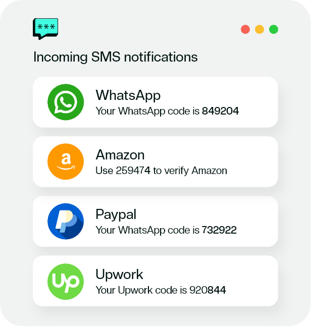 get SMS verification for social
                        networks